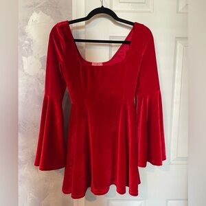 Sugar Thrillz Ruby Strike a Pose Bell Sleeve Dress